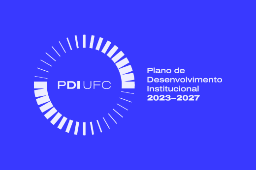 Imagem: banner com a marca do PDI-UFC com o texto "plano de desenvolvimento institucional 2023-2027"